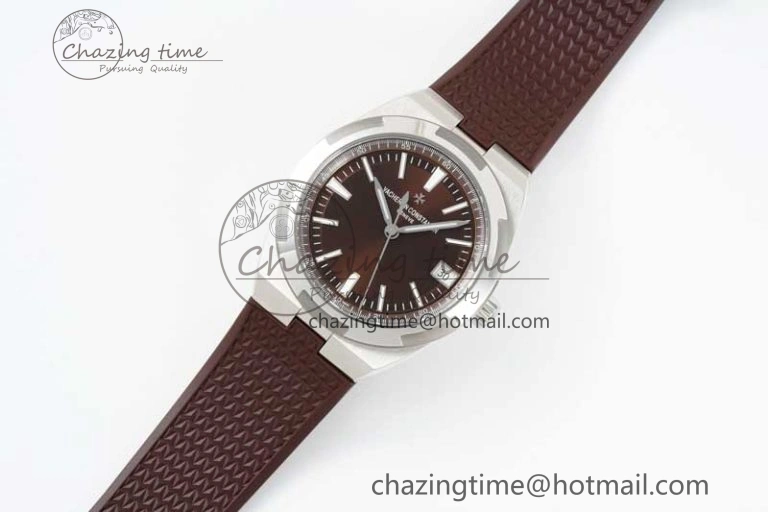 Overseas 4500V SS ZF 1:1 Best Edition Brown Dial on Brown Rubber Strap A5100