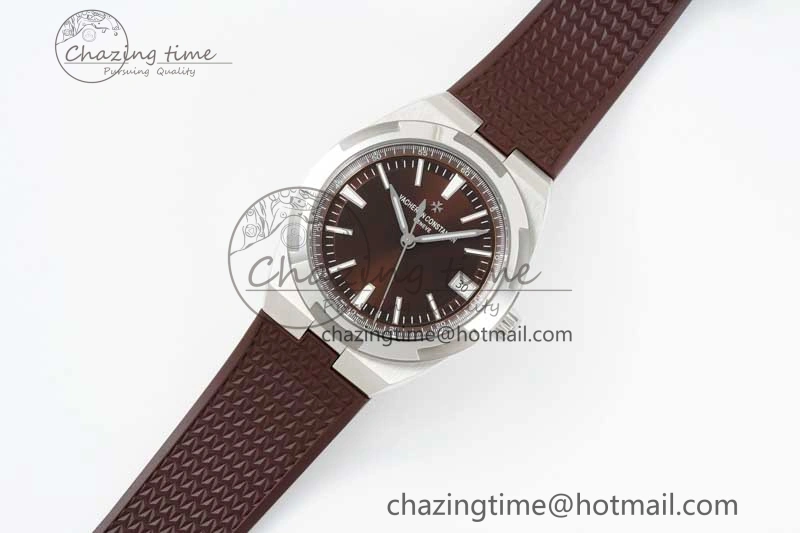 Overseas 4500V SS ZF 1:1 Best Edition Brown Dial on Brown Rubber Strap A5100