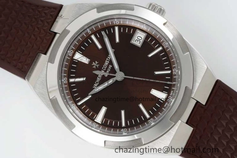 Overseas 4500V SS ZF 1:1 Best Edition Brown Dial on Brown Rubber Strap A5100