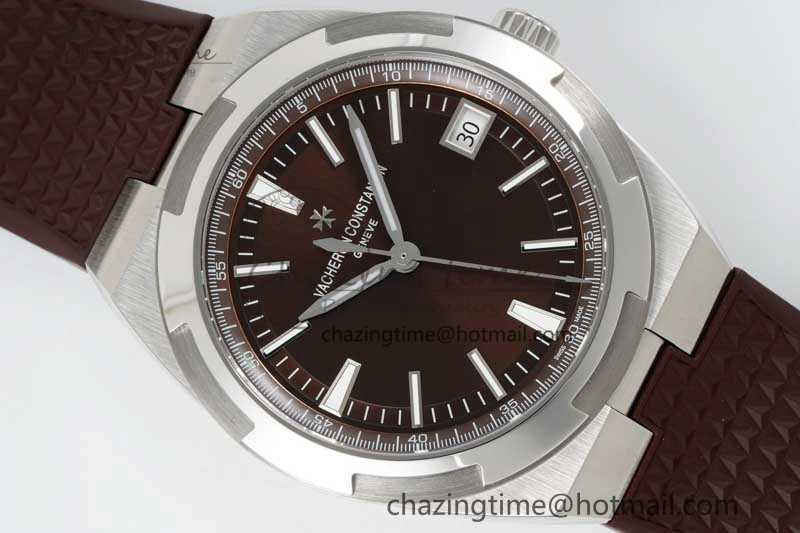 Overseas 4500V SS ZF 1:1 Best Edition Brown Dial on Brown Rubber Strap A5100