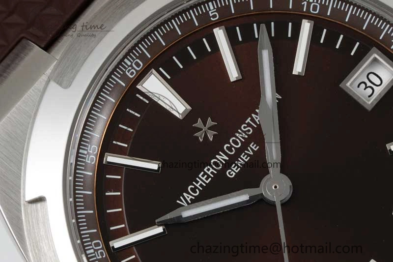 Overseas 4500V SS ZF 1:1 Best Edition Brown Dial on Brown Rubber Strap A5100