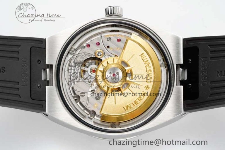 Overseas 4500V SS ZF 1:1 Best Edition Silver Dial on Black Rubber Strap A5100
