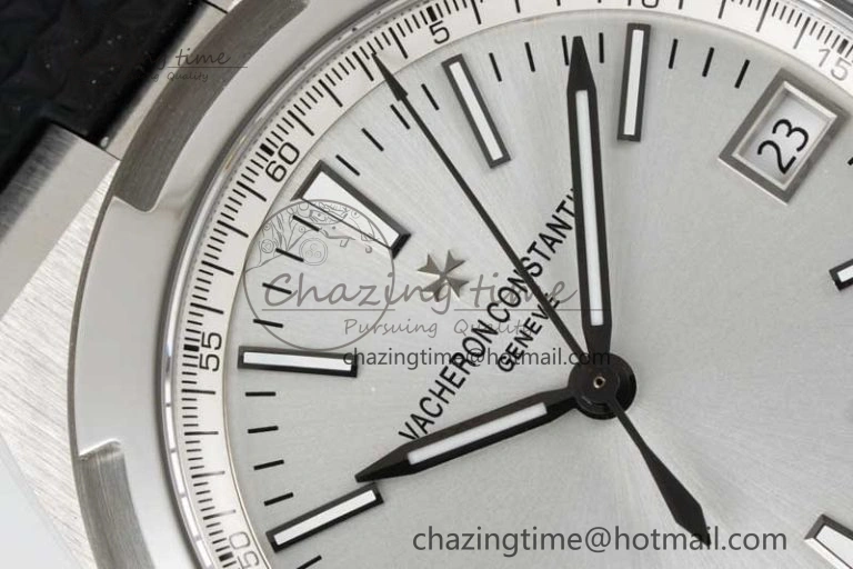 Overseas 4500V SS ZF 1:1 Best Edition Silver Dial on Black Rubber Strap A5100