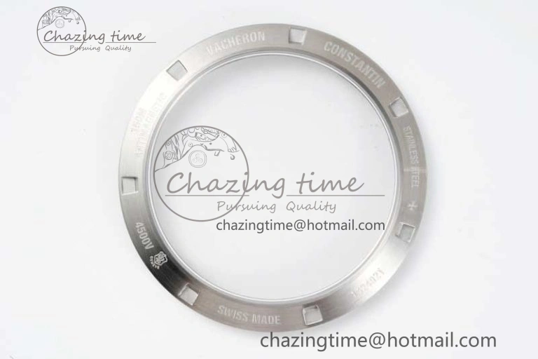 Overseas 4500V SS ZF 1:1 Best Edition Silver Dial on Black Rubber Strap A5100