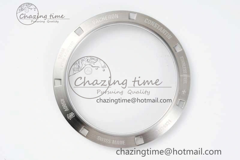 Overseas 4500V SS ZF 1:1 Best Edition Silver Dial on Black Rubber Strap A5100