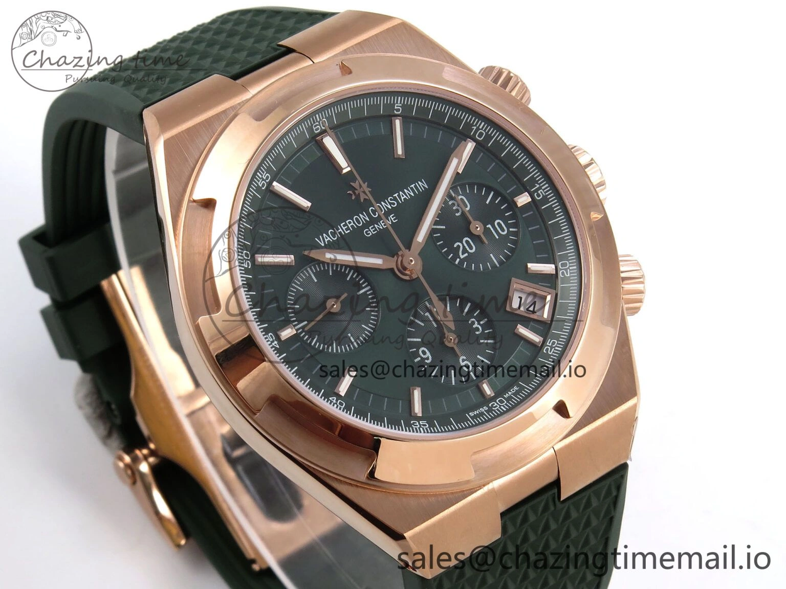 Overseas 4520V RG 8F Best Edition Green Dial On Green Rubber Strap A7750 Modified to A5200