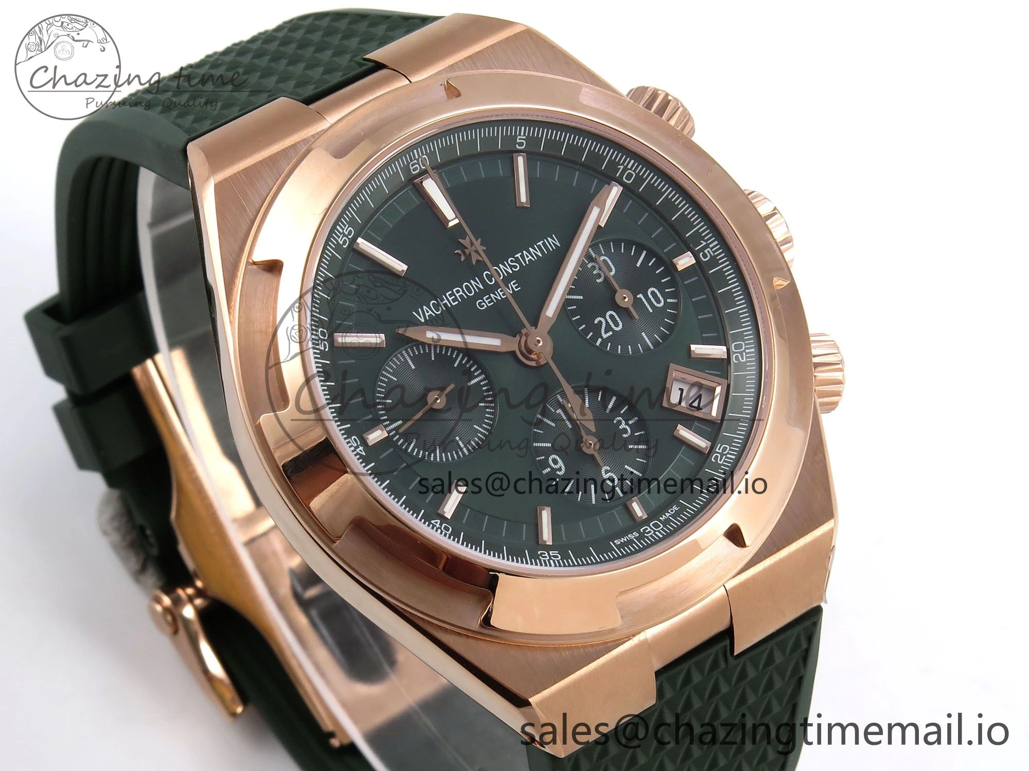 Overseas 4520V RG 8F Best Edition Green Dial On Green Rubber Strap A7750 Modified to A5200