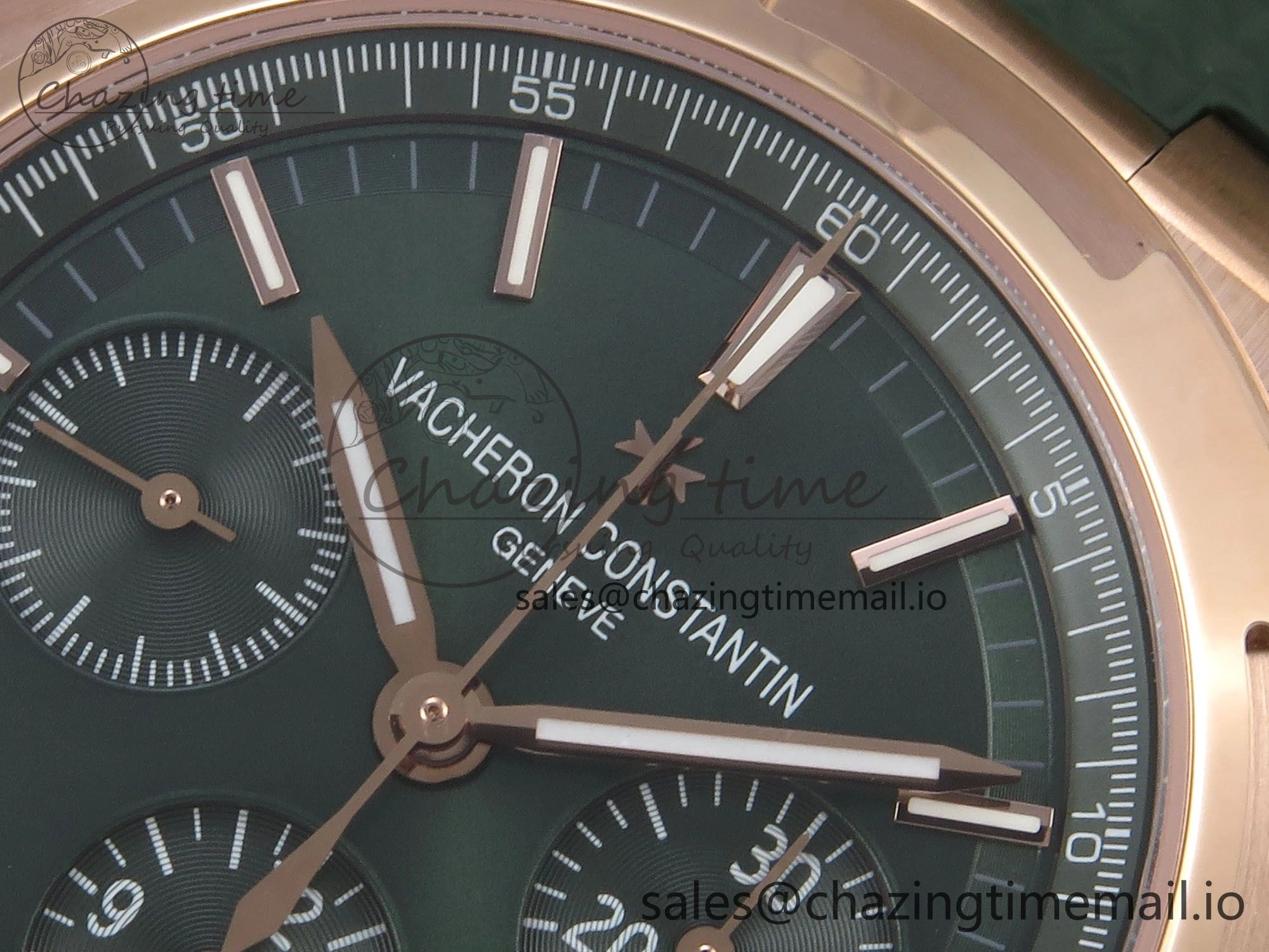 Overseas 4520V RG 8F Best Edition Green Dial On Green Rubber Strap A7750 Modified to A5200