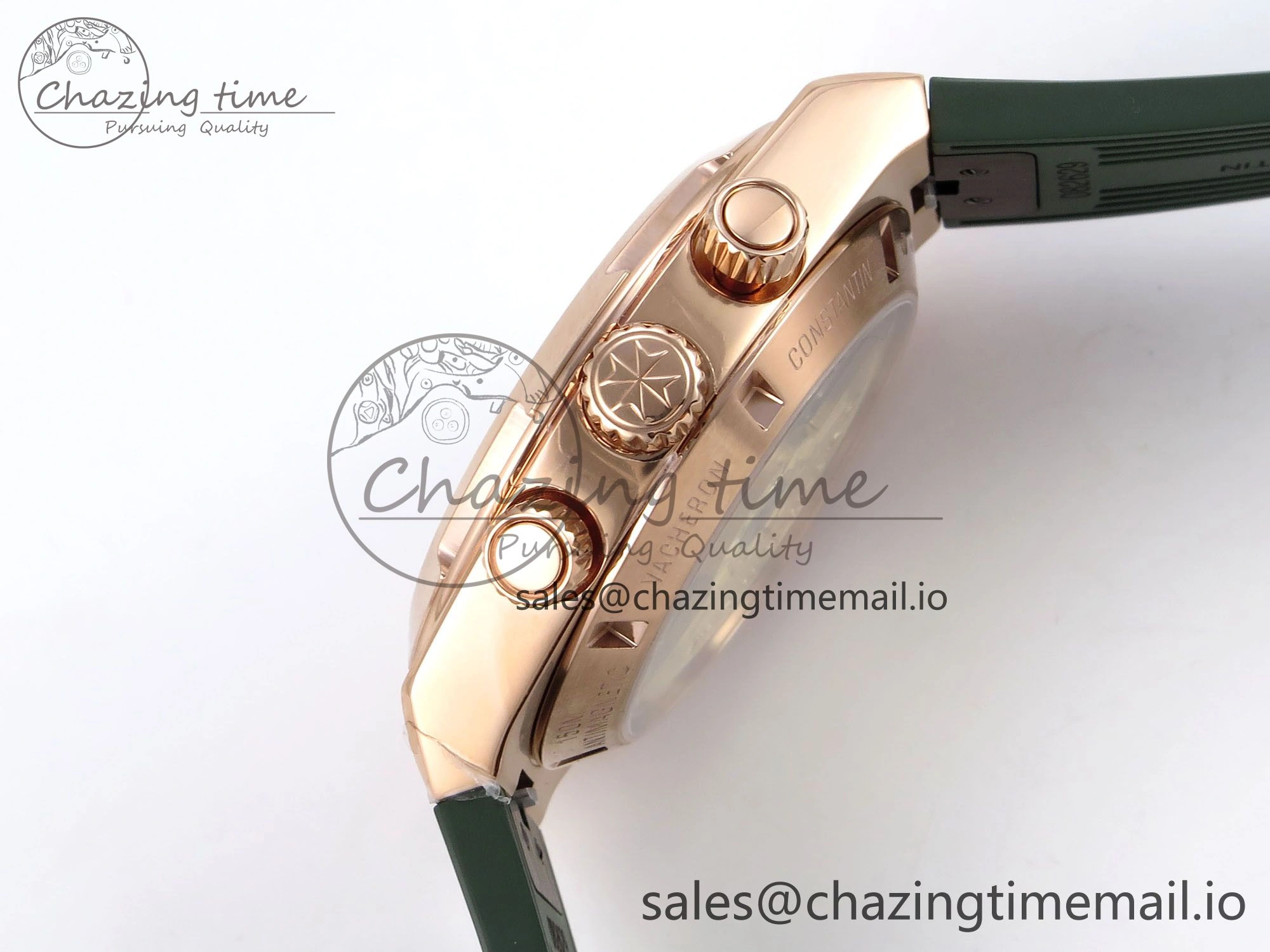 Overseas 4520V RG 8F Best Edition Green Dial On Green Rubber Strap A7750 Modified to A5200