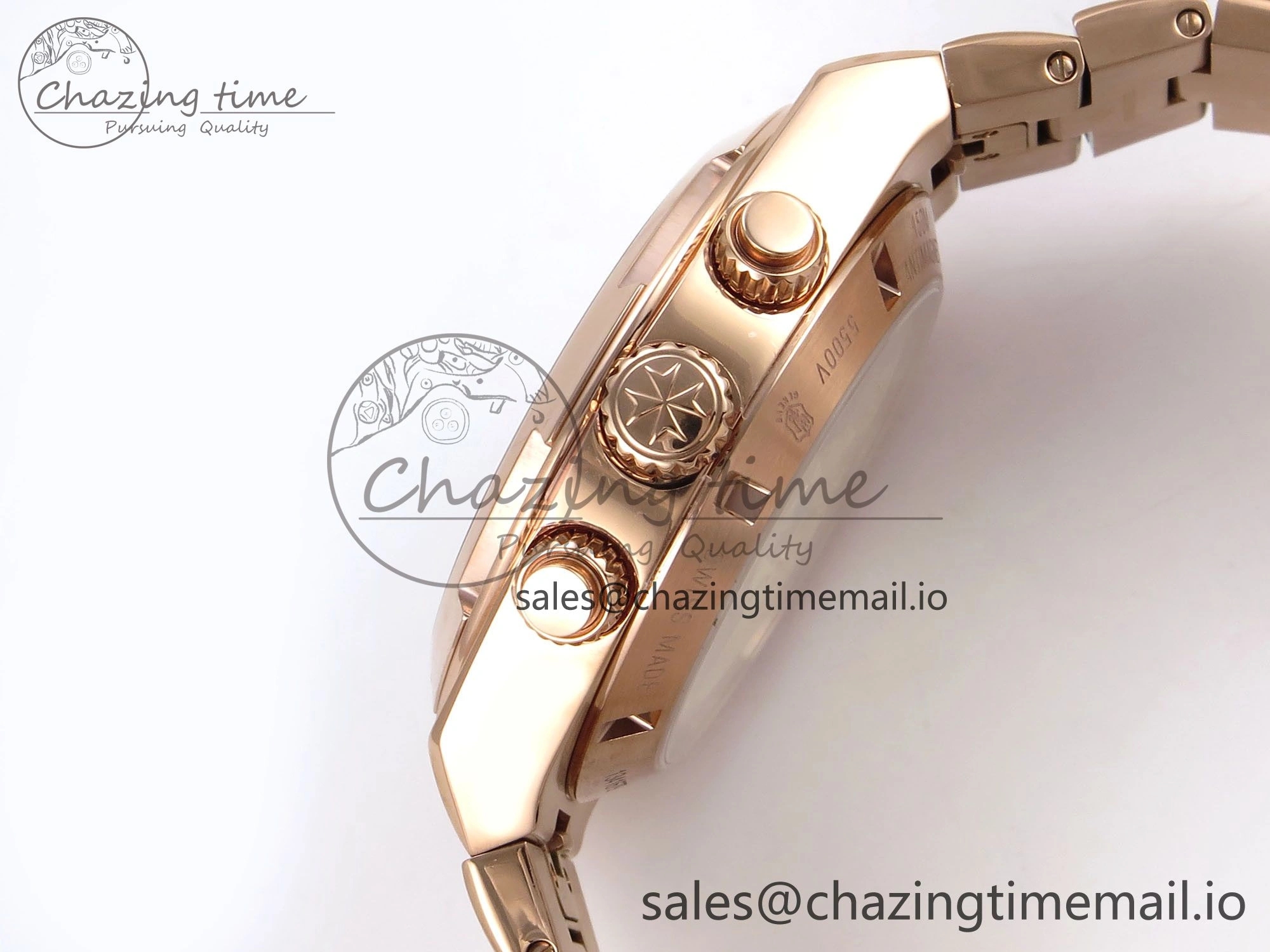 Overseas 4520V RG 8F Best Edition Green Dial On RG Bracelet A7750 Modified to A5200