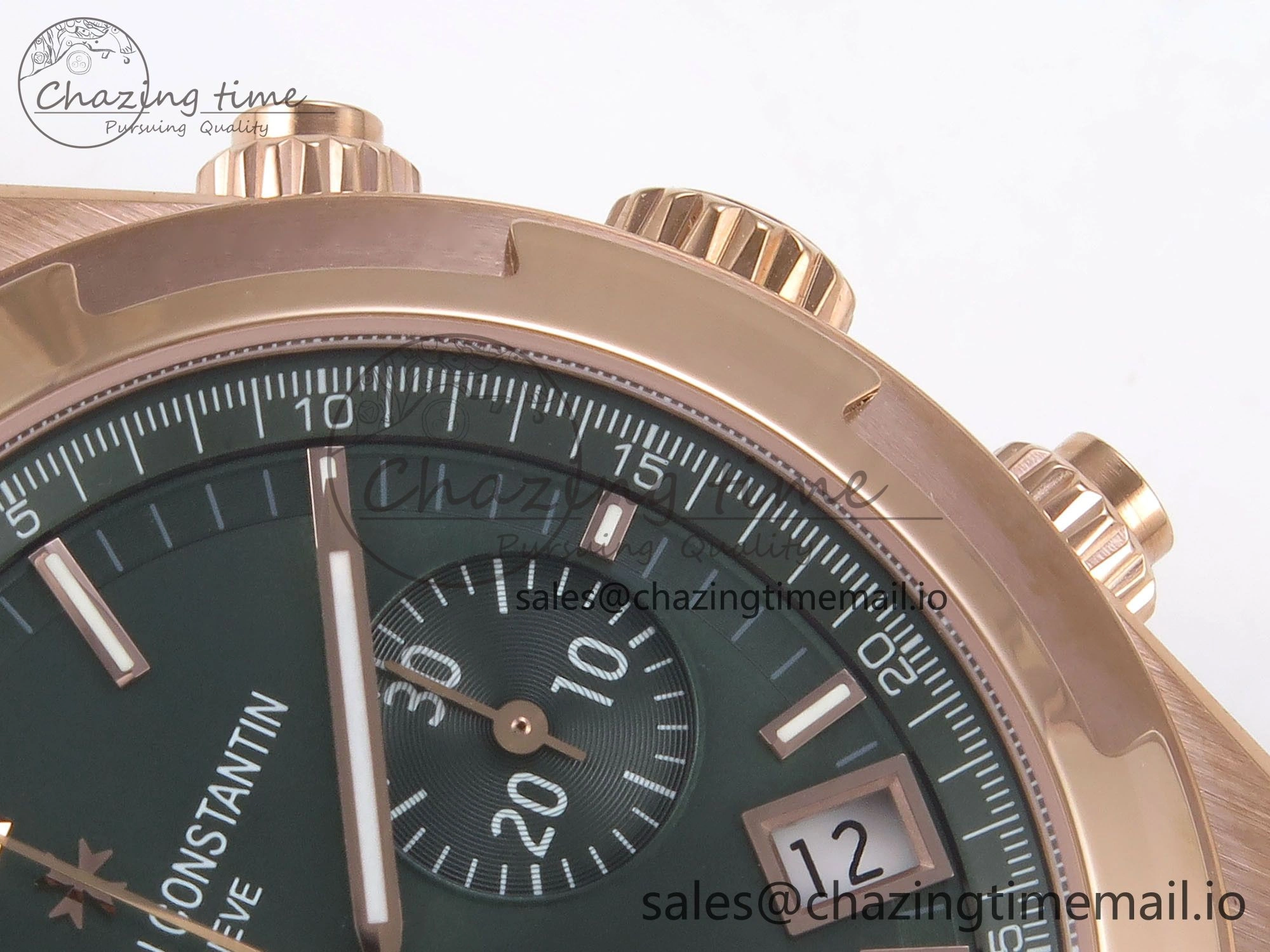 Overseas 4520V RG 8F Best Edition Green Dial On RG Bracelet A7750 Modified to A5200