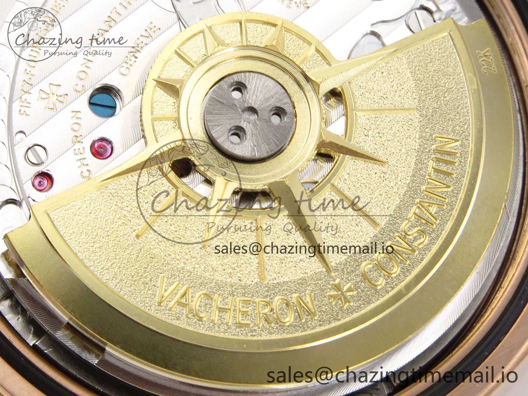 Overseas 4520V RG 8F Best Edition Green Dial On RG Bracelet A7750 Modified to A5200
