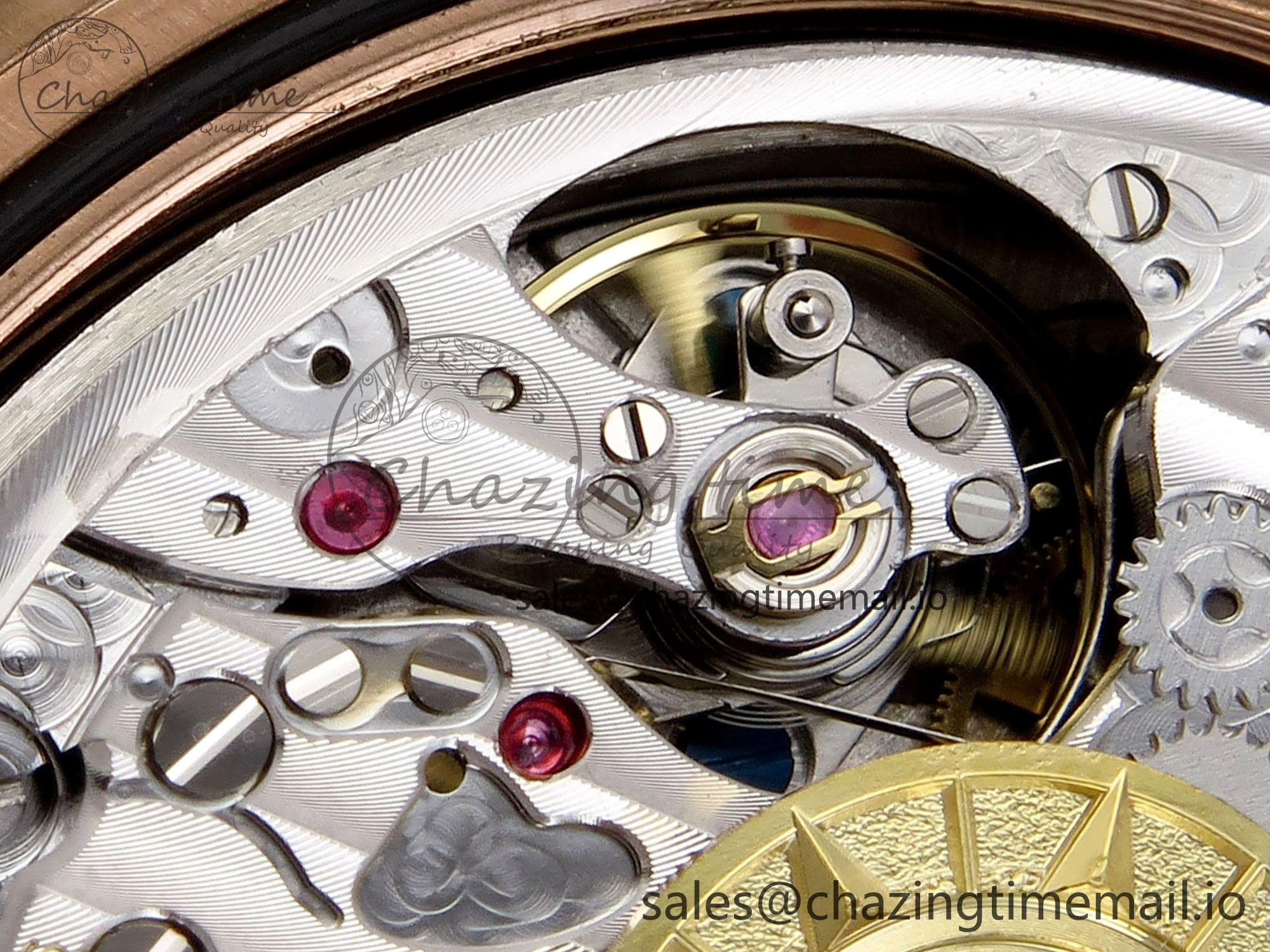 Overseas 4520V RG 8F Best Edition Green Dial On RG Bracelet A7750 Modified to A5200