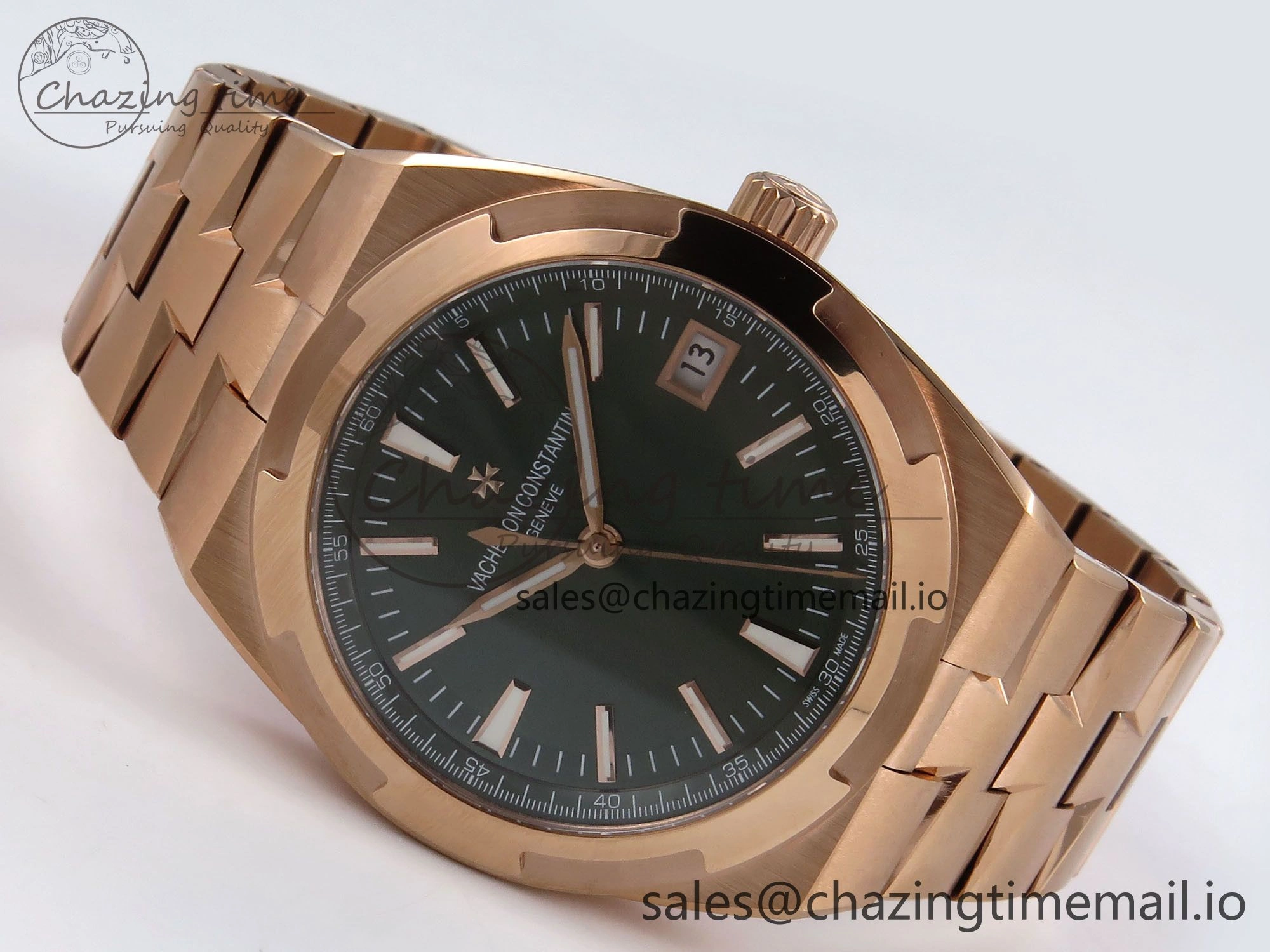 Overseas 4520V RG 8F Best Edition Green Dial on RG Bracelet A5100