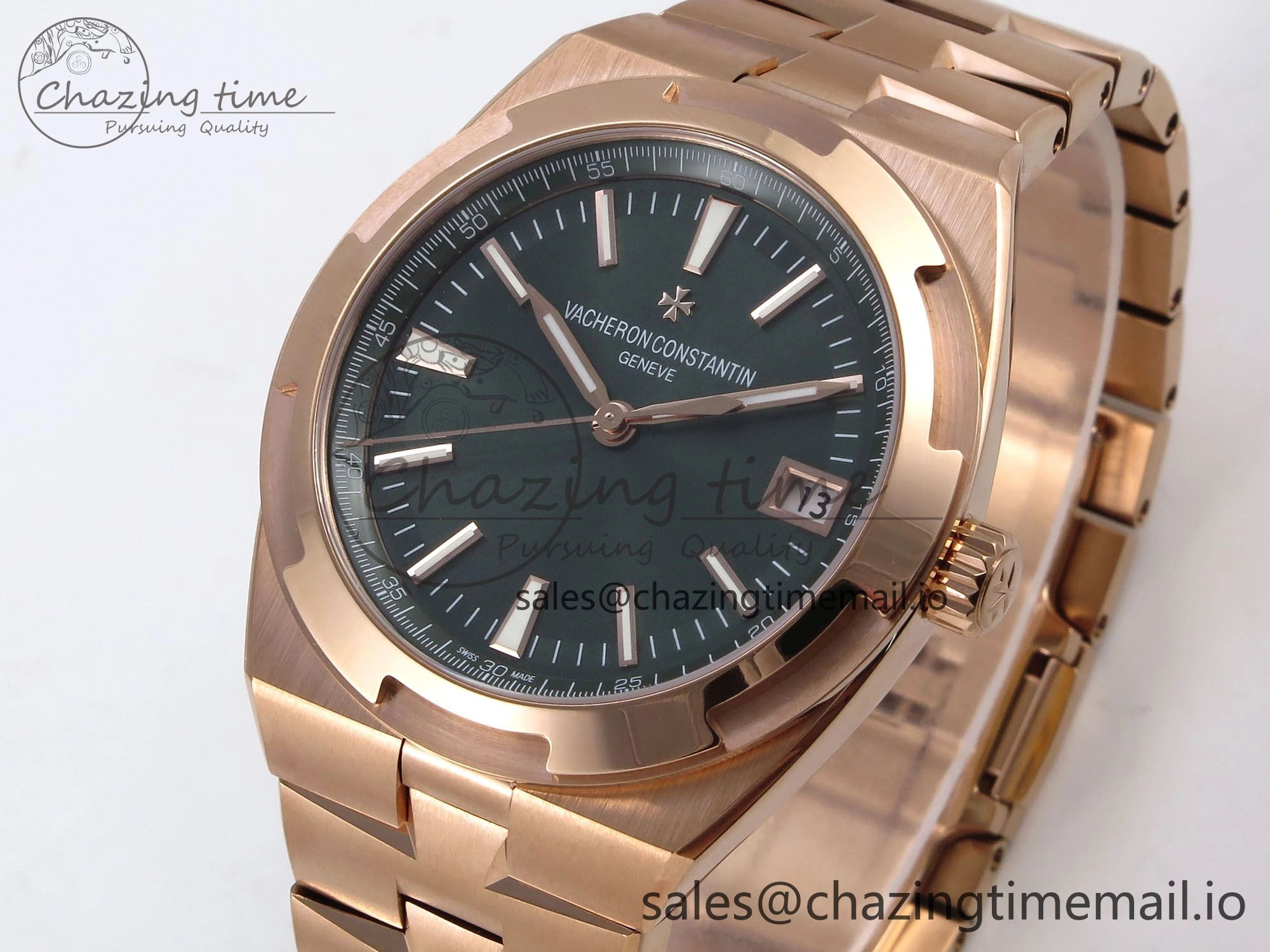 Overseas 4520V RG 8F Best Edition Green Dial on RG Bracelet A5100