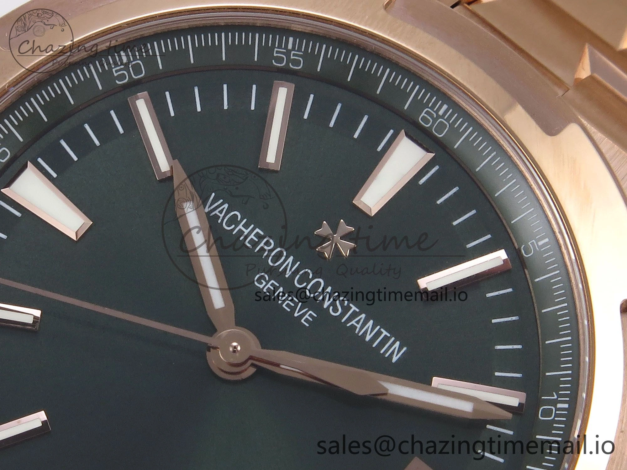 Overseas 4520V RG 8F Best Edition Green Dial on RG Bracelet A5100
