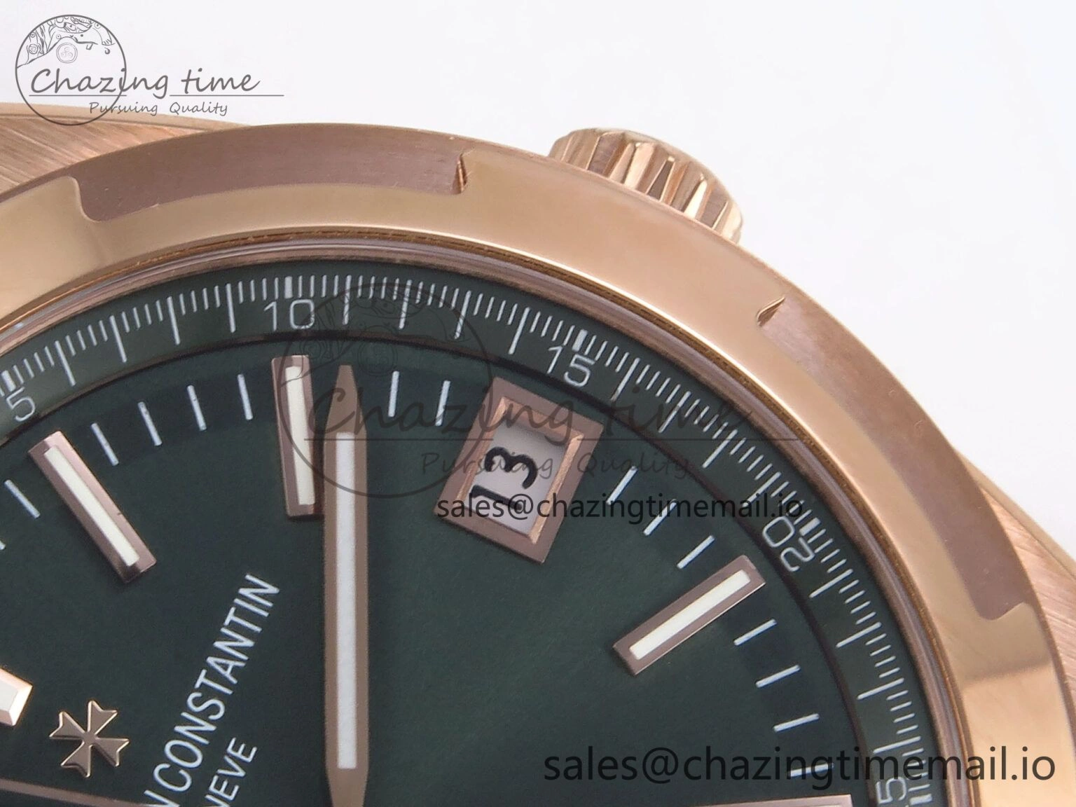 Overseas 4520V RG 8F Best Edition Green Dial on RG Bracelet A5100