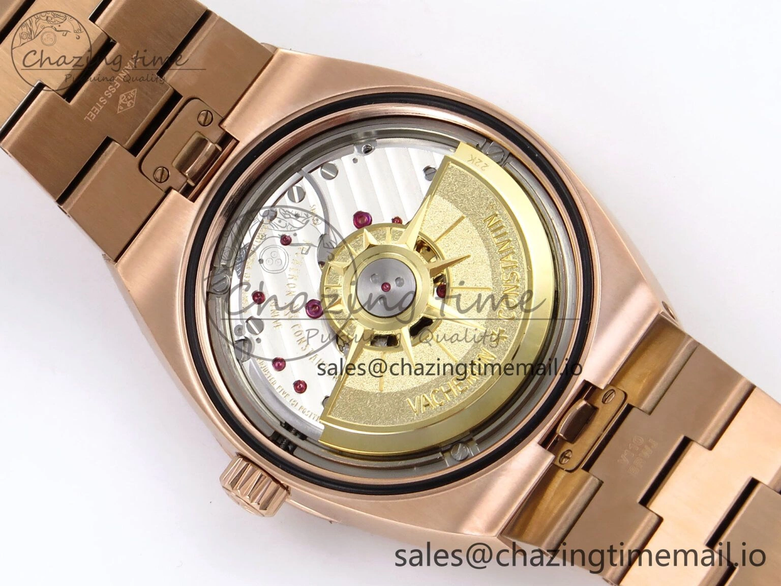 Overseas 4520V RG 8F Best Edition Green Dial on RG Bracelet A5100