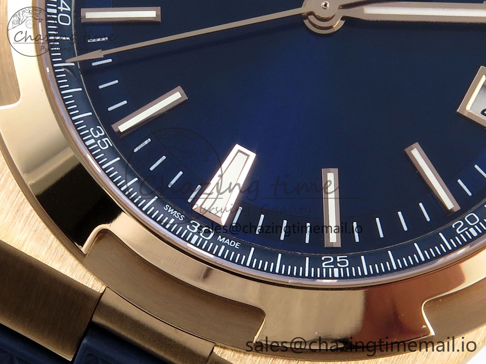Overseas 4520V RG ZF 1:1 Best Edition Blue Dial on Blue Rubber Strap A5100