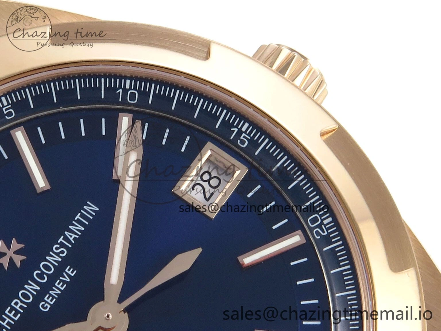 Overseas 4520V RG ZF 1:1 Best Edition Blue Dial on Blue Rubber Strap A5100
