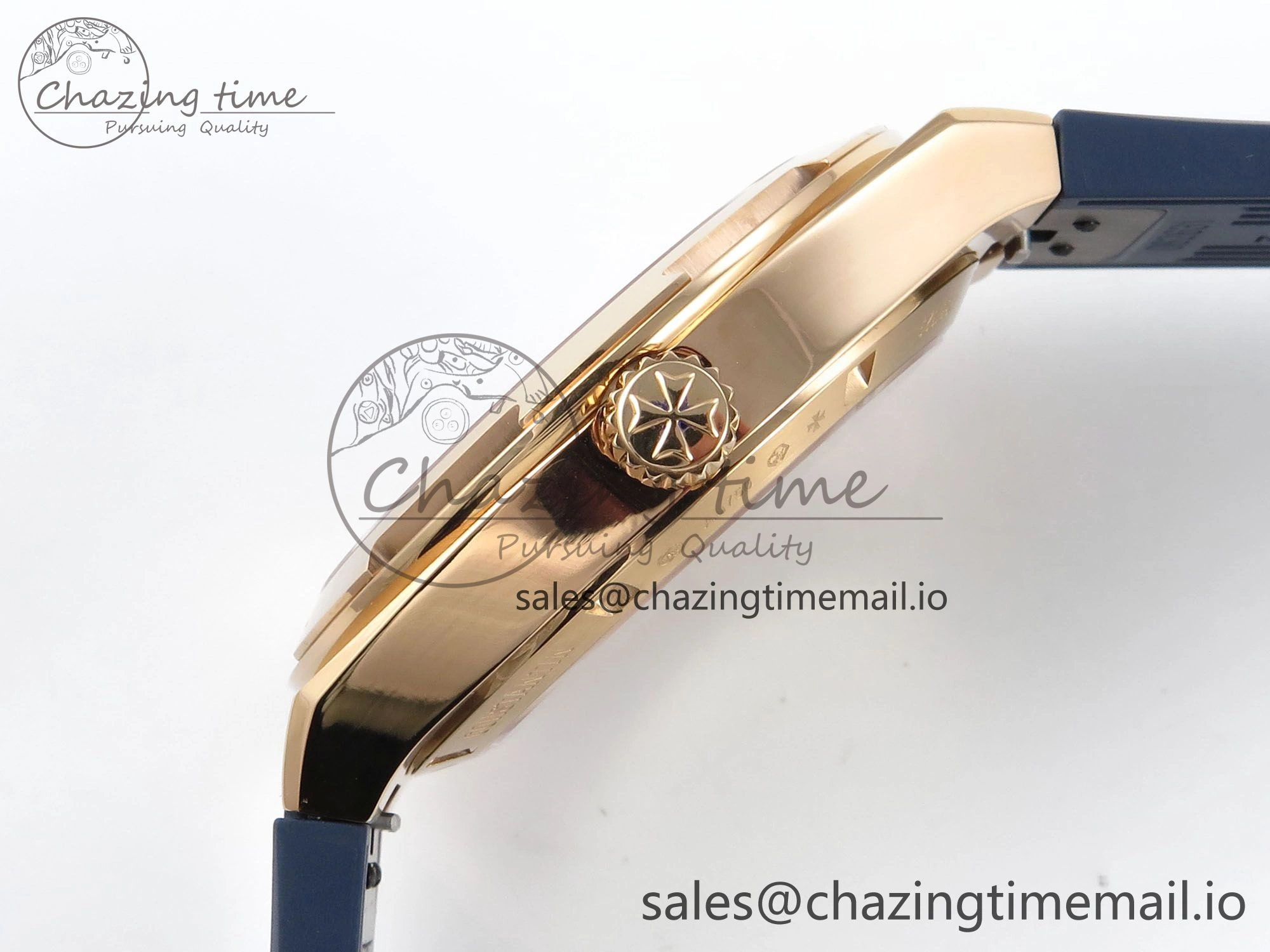 Overseas 4520V RG ZF 1:1 Best Edition Blue Dial on Blue Rubber Strap A5100