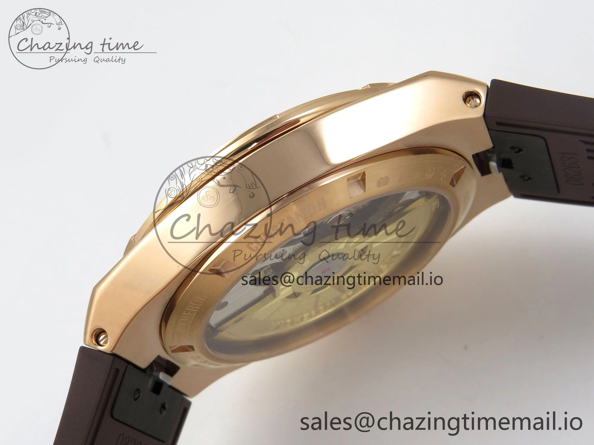 Overseas 4520V RG ZF 1:1 Best Edition White Dial on Black Rubber Strap A5100
