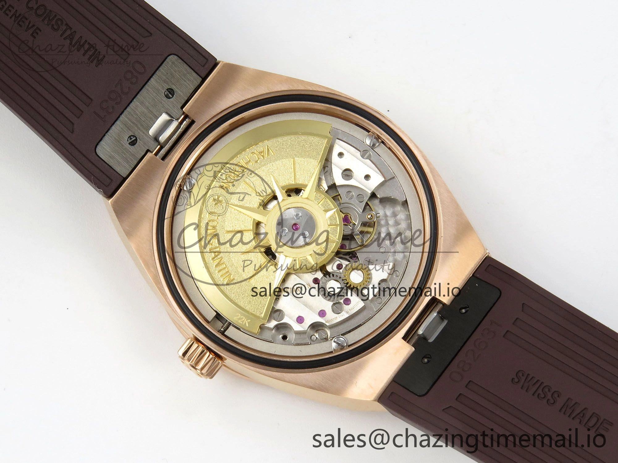 Overseas 4520V RG ZF 1:1 Best Edition White Dial on Black Rubber Strap A5100