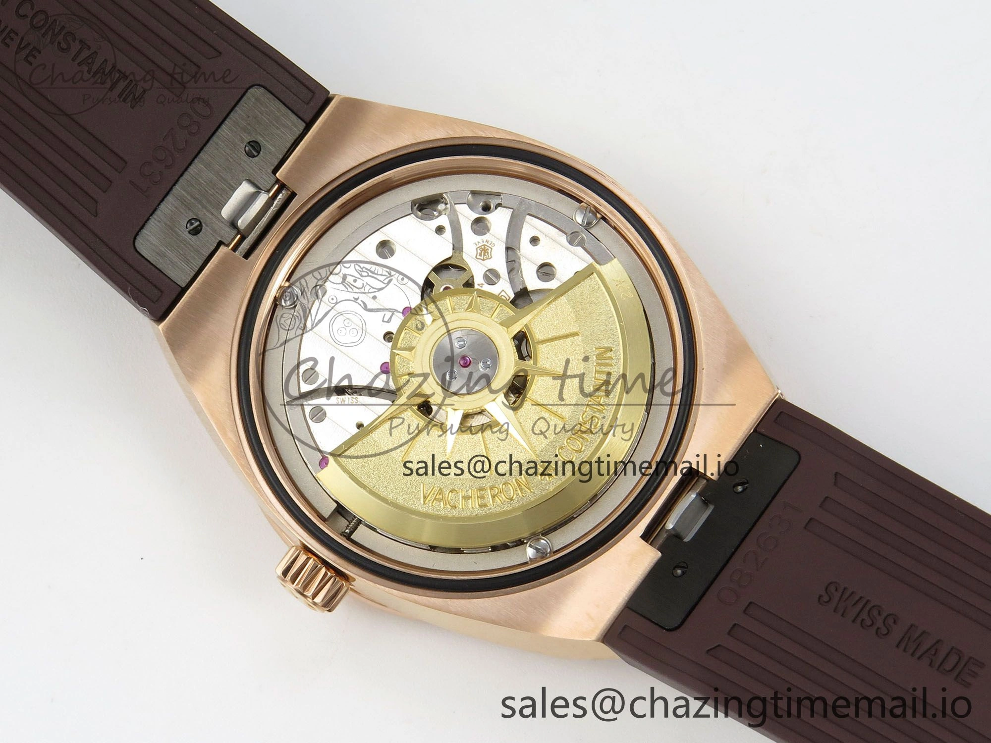 Overseas 4520V RG ZF 1:1 Best Edition White Dial on Black Rubber Strap A5100