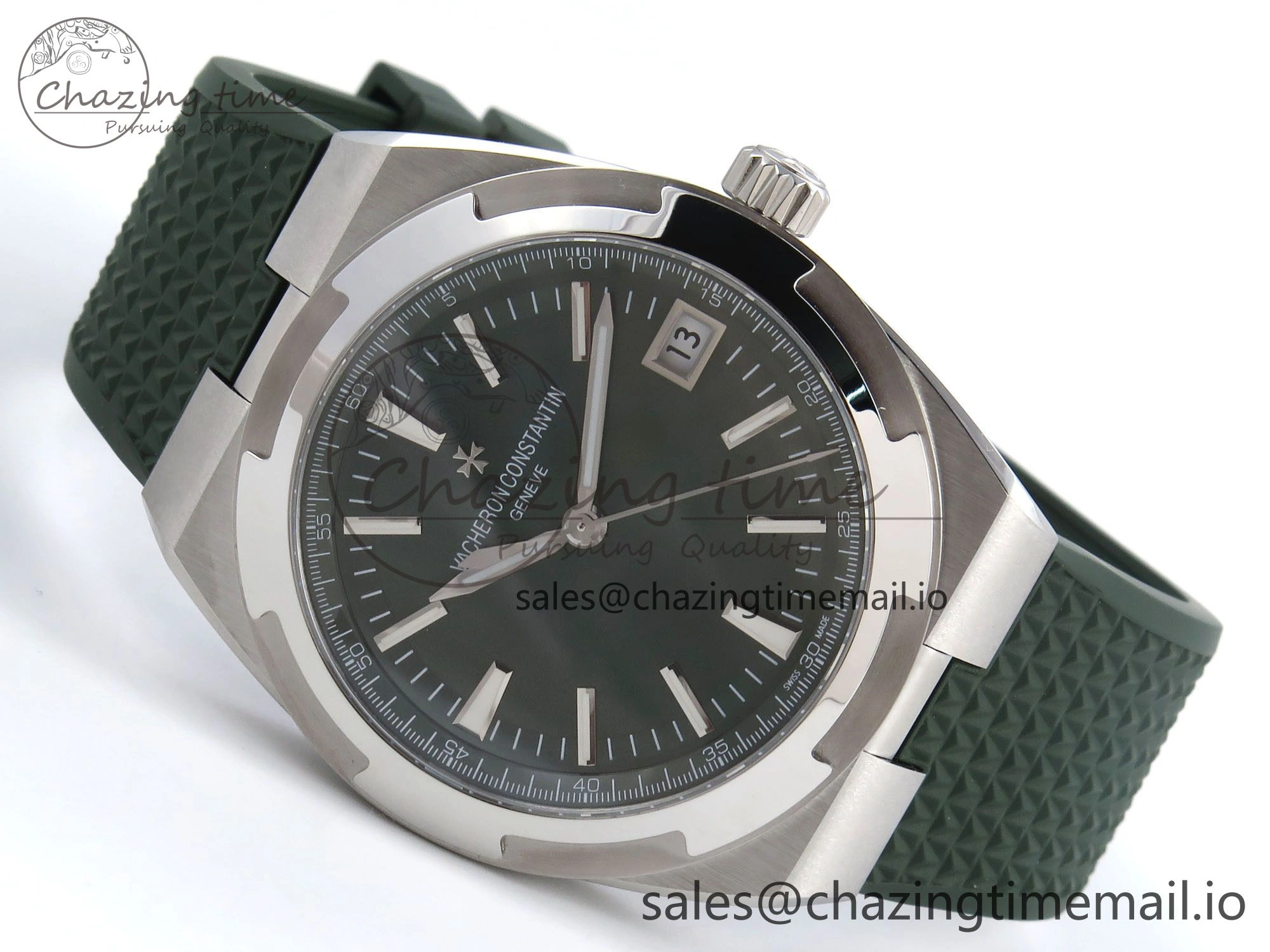 Overseas 4520V SS 8F Best Edition Green Dial On Green Rubber Strap A5100