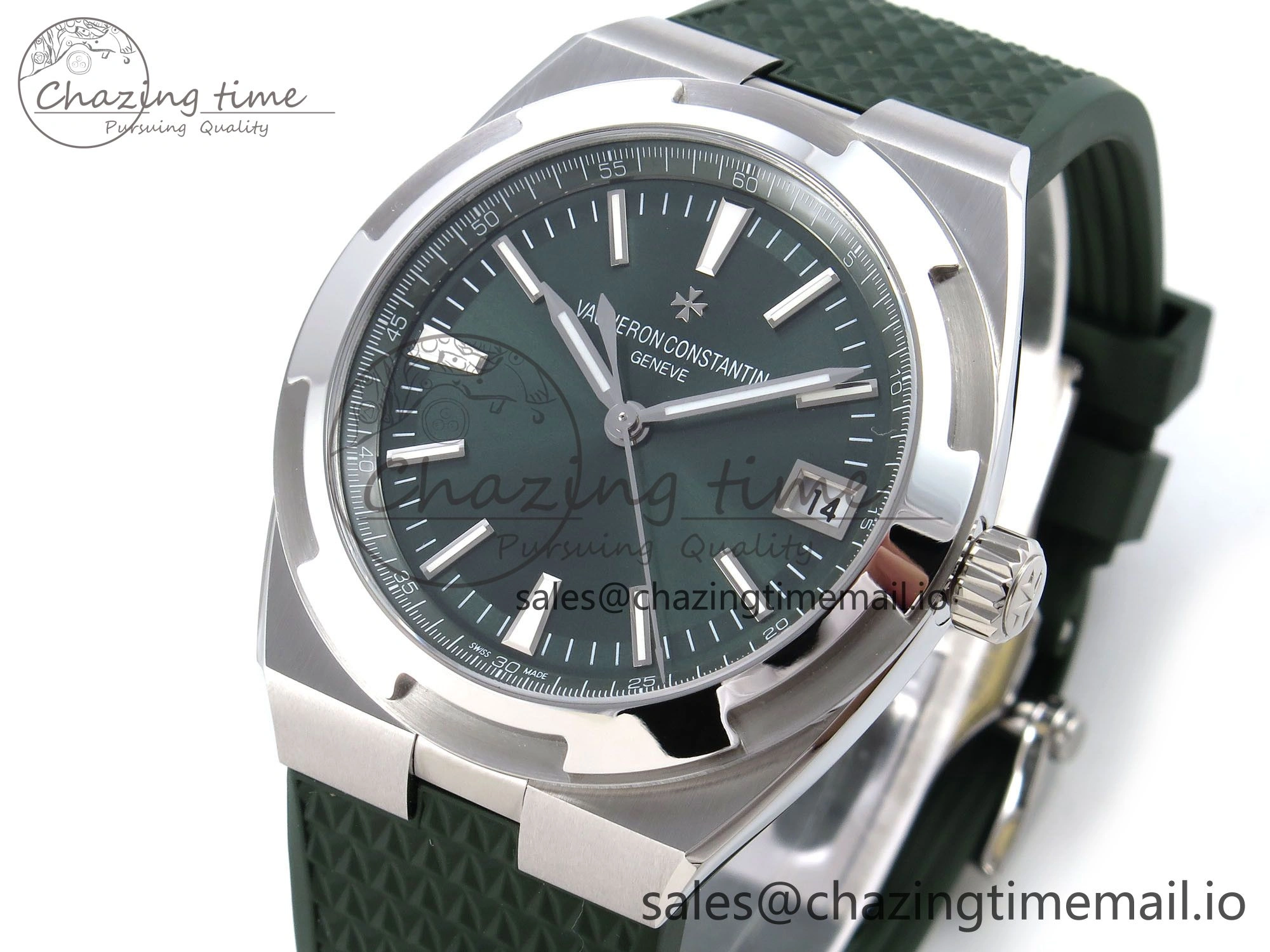 Overseas 4520V SS 8F Best Edition Green Dial On Green Rubber Strap A5100