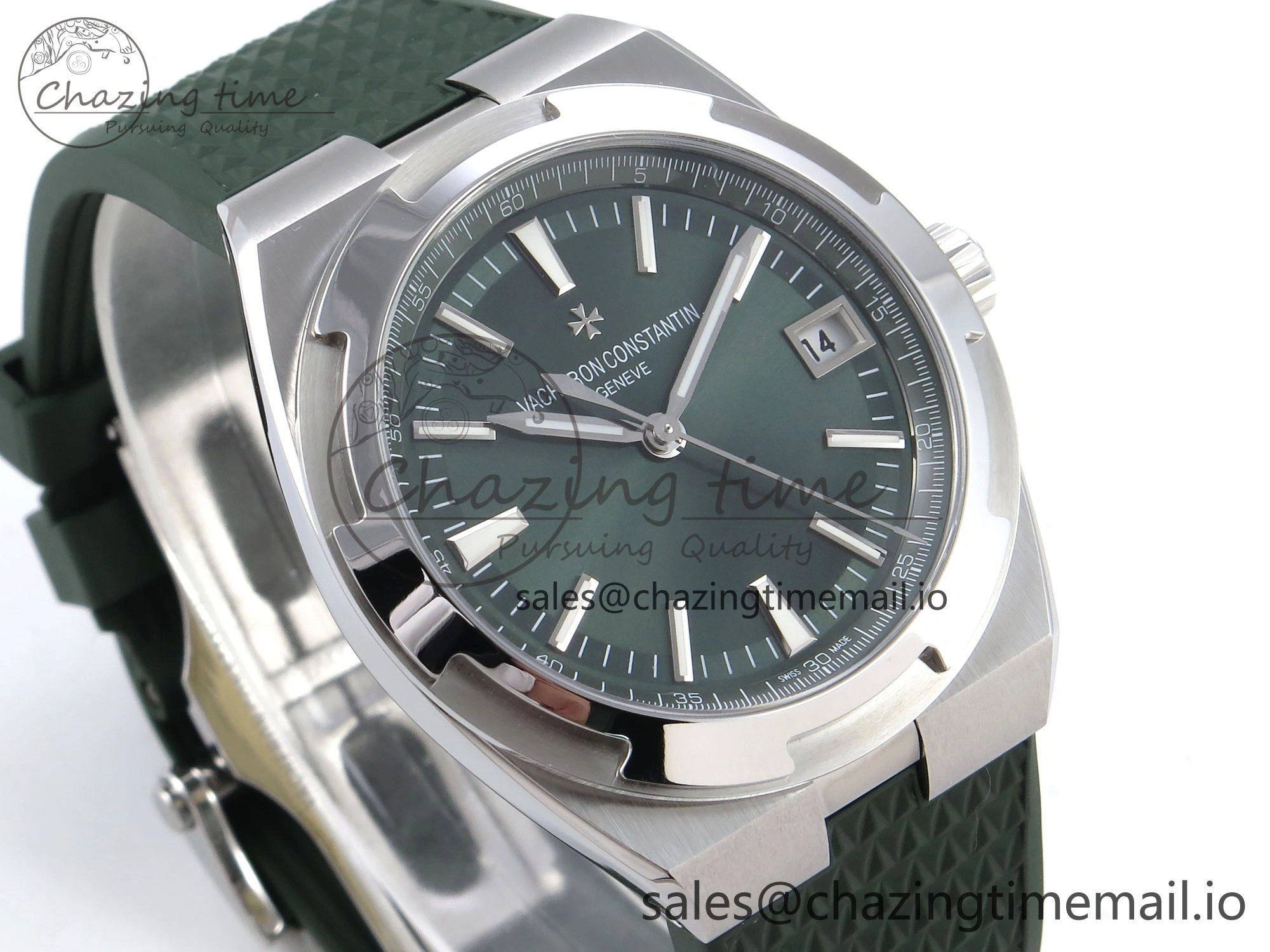 Overseas 4520V SS 8F Best Edition Green Dial On Green Rubber Strap A5100