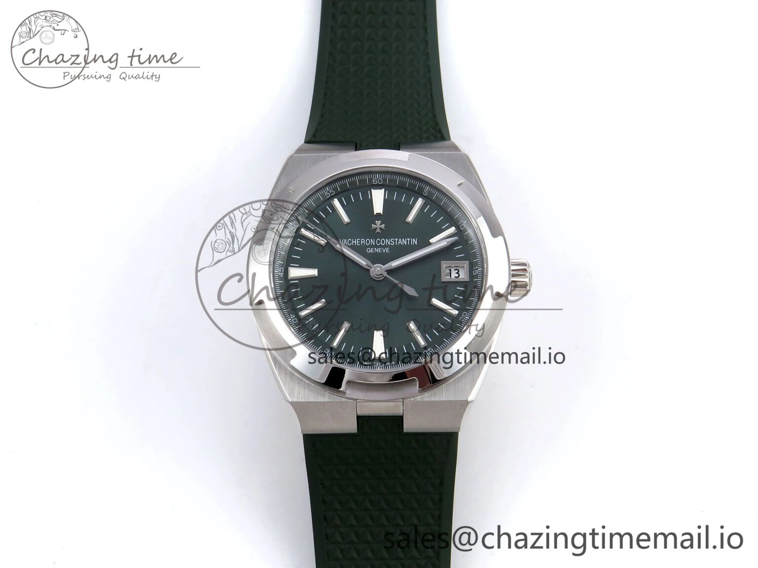 Overseas 4520V SS 8F Best Edition Green Dial On Green Rubber Strap A5100