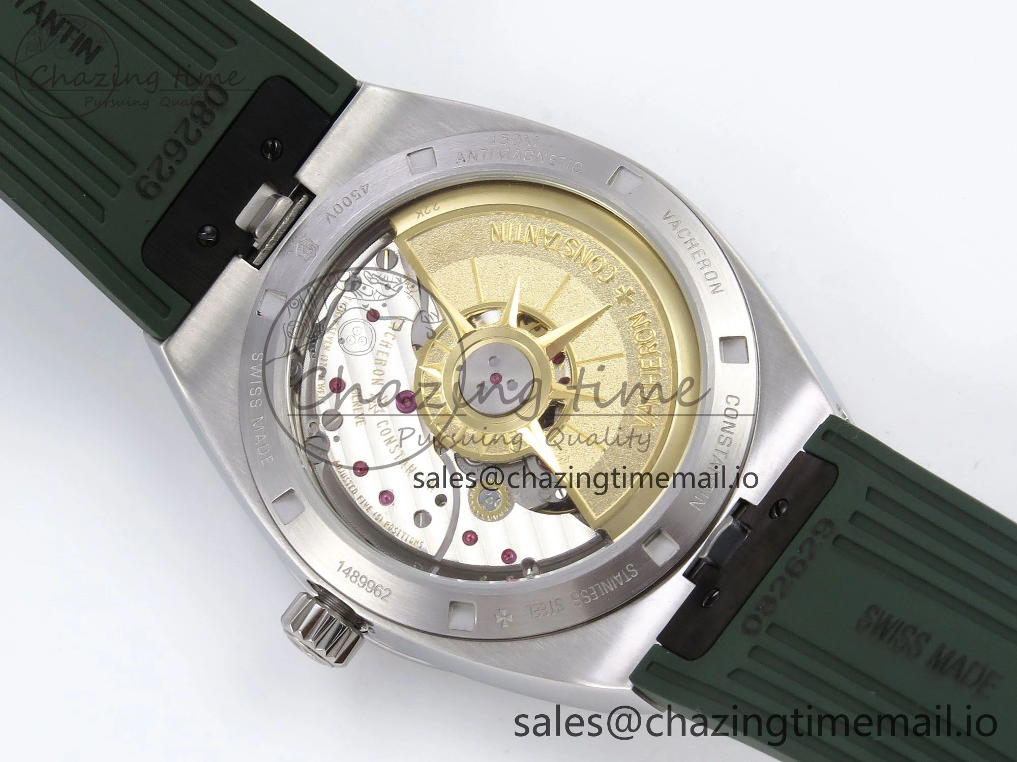 Overseas 4520V SS 8F Best Edition Green Dial On Green Rubber Strap A5100