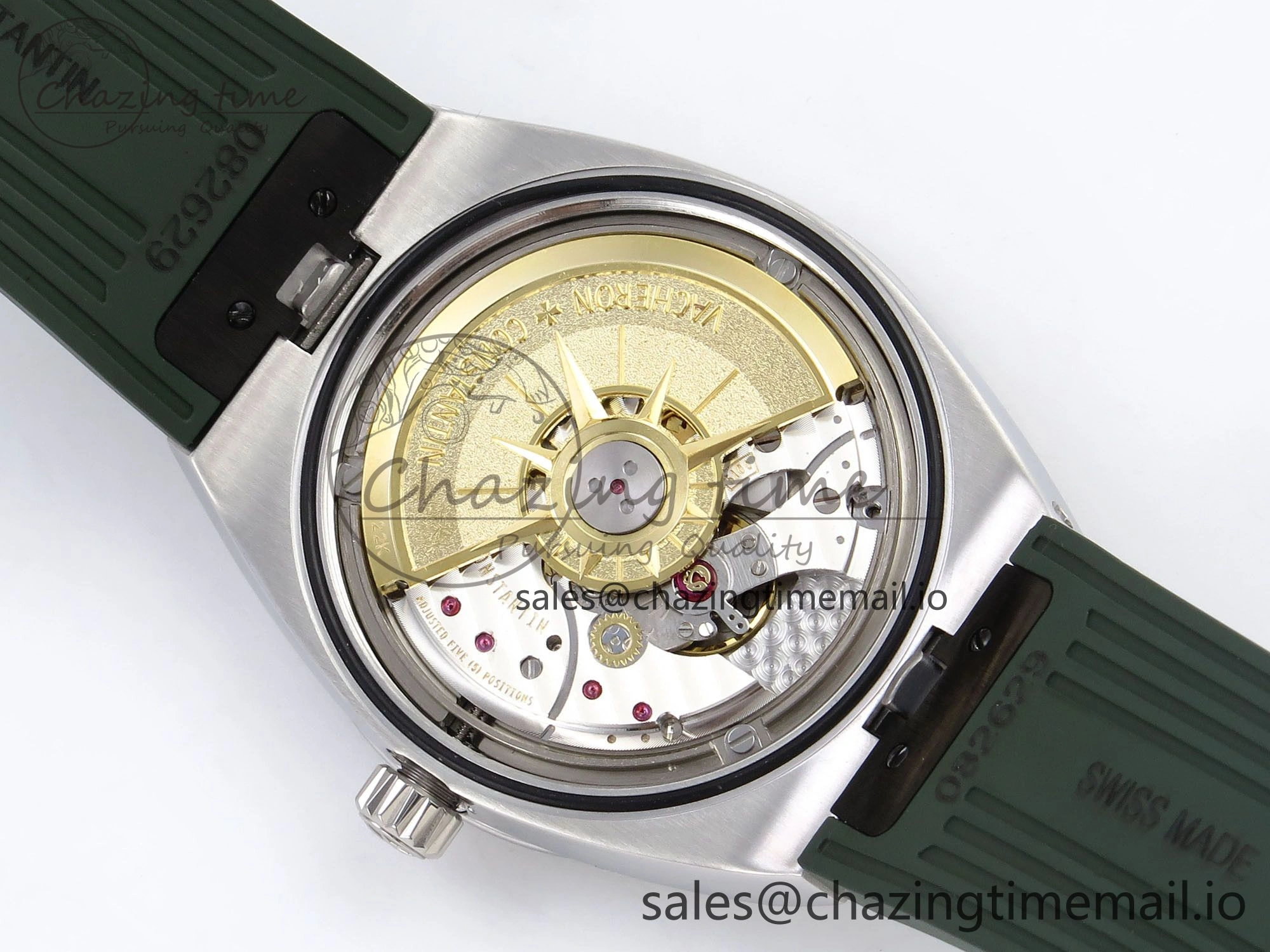 Overseas 4520V SS 8F Best Edition Green Dial On Green Rubber Strap A5100