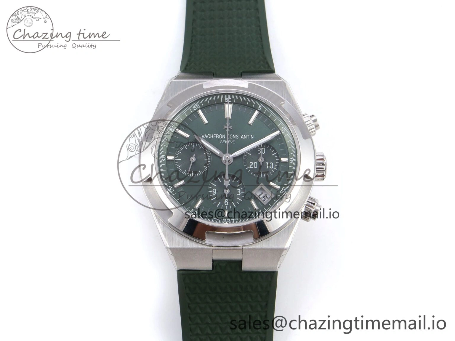 Overseas 4520V SS 8F Best Edition Green Dial On Green Rubber Strap A7750 Modified to A5200