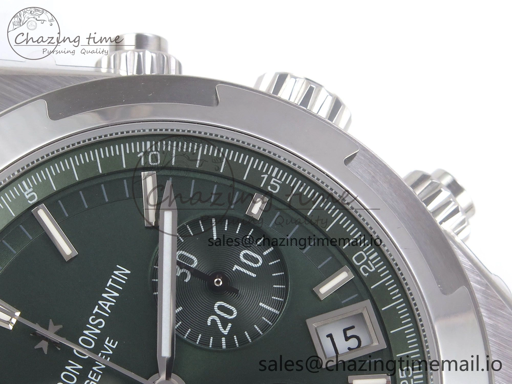 Overseas 4520V SS 8F Best Edition Green Dial On Green Rubber Strap A7750 Modified to A5200