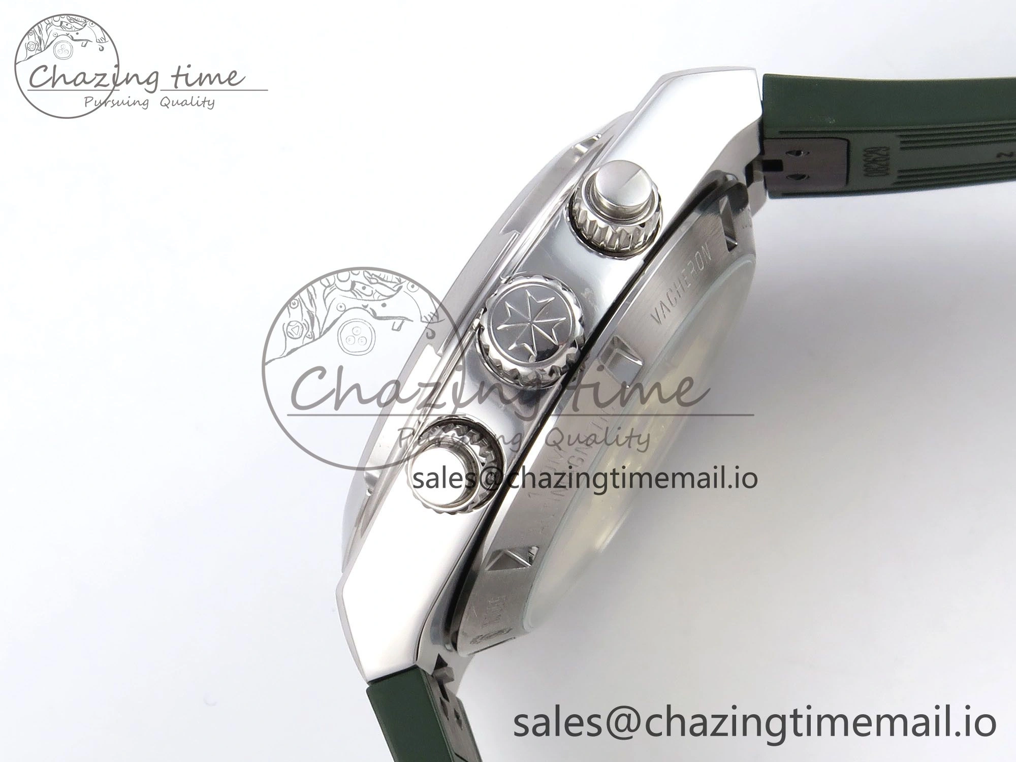 Overseas 4520V SS 8F Best Edition Green Dial On Green Rubber Strap A7750 Modified to A5200