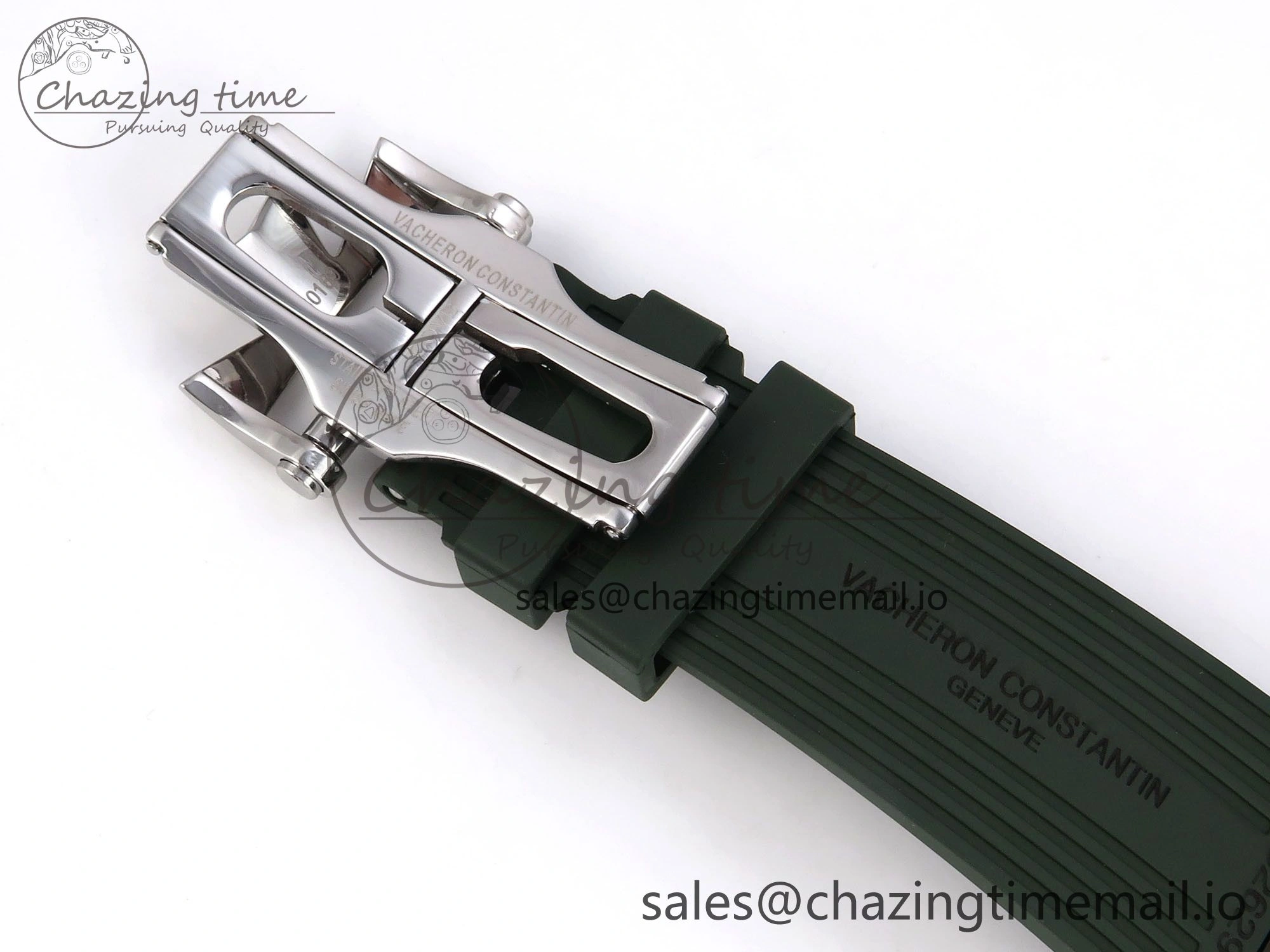 Overseas 4520V SS 8F Best Edition Green Dial On Green Rubber Strap A7750 Modified to A5200
