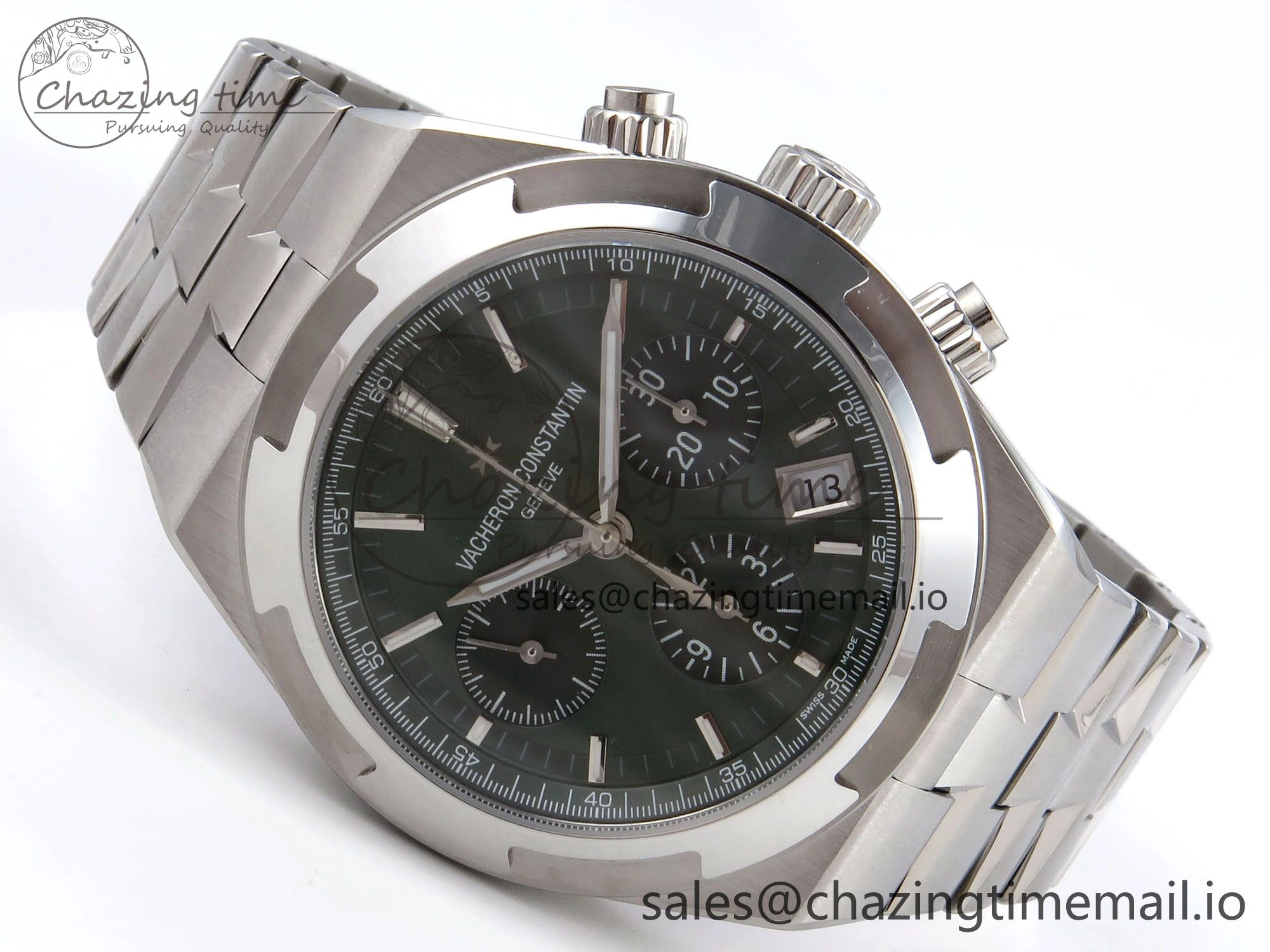 Overseas 4520V SS 8F Best Edition Green Dial On SS Bracelet A7750 Modified to A5200