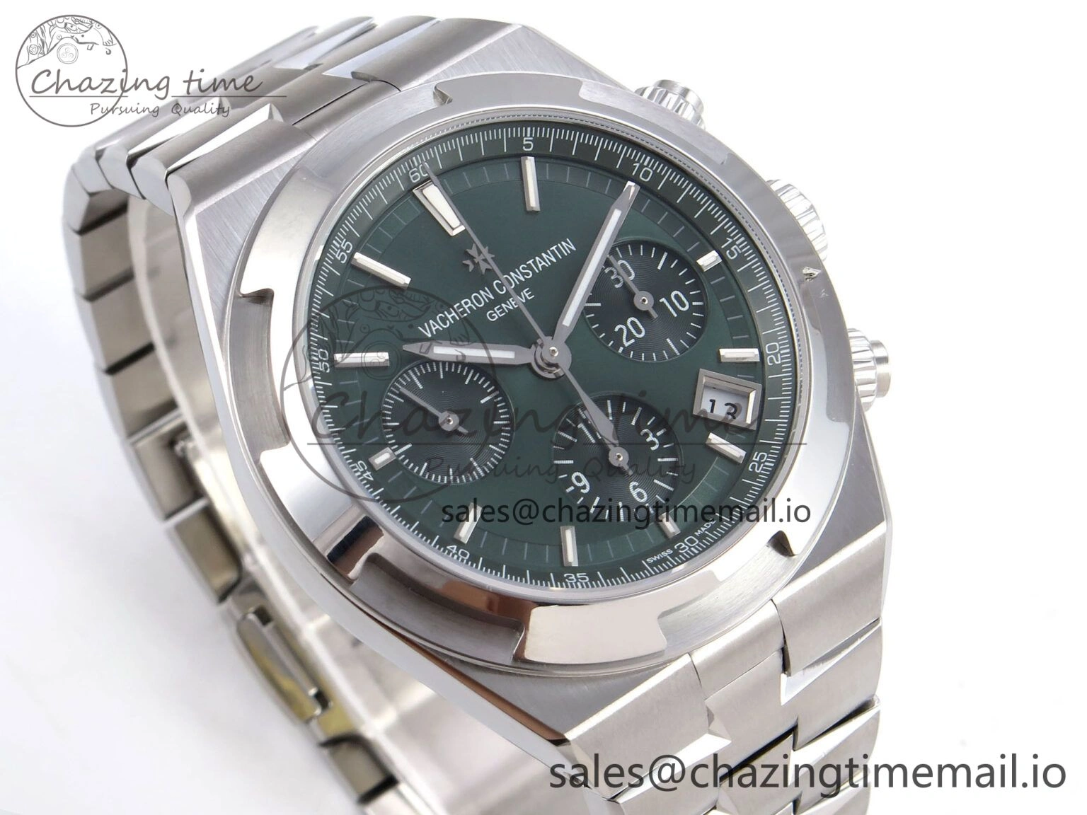 Overseas 4520V SS 8F Best Edition Green Dial On SS Bracelet A7750 Modified to A5200