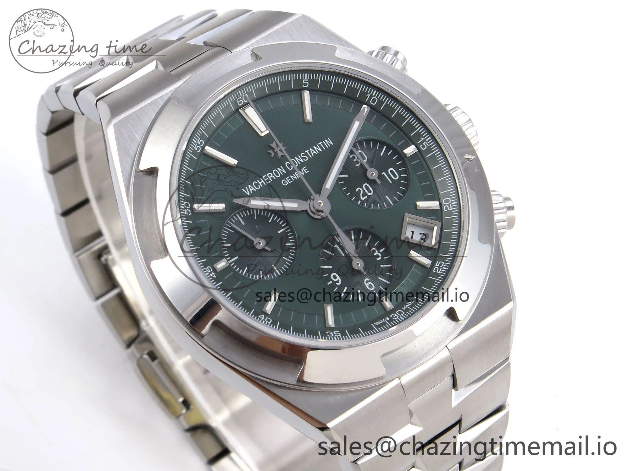 Overseas 4520V SS 8F Best Edition Green Dial On SS Bracelet A7750 Modified to A5200