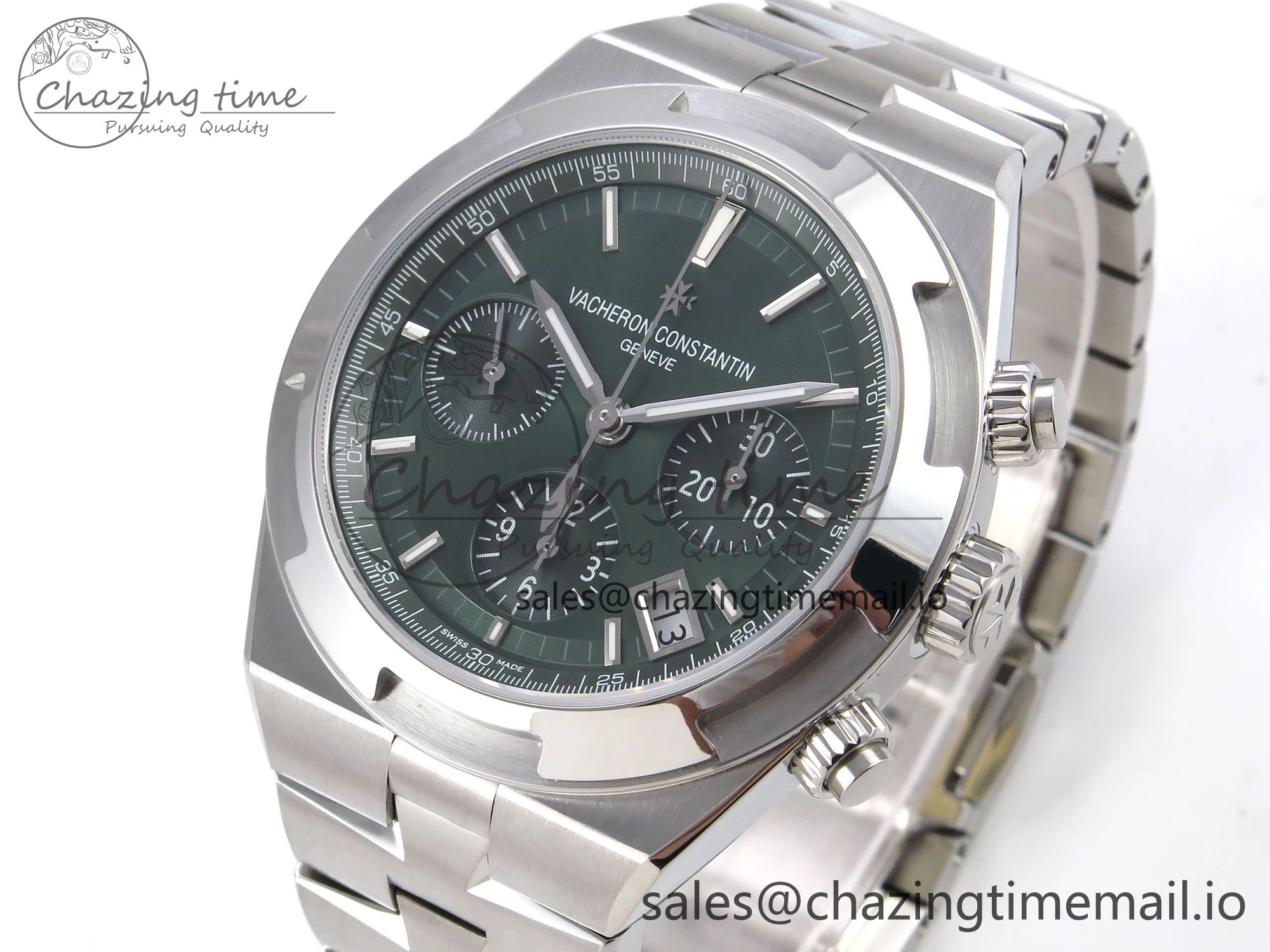 Overseas 4520V SS 8F Best Edition Green Dial On SS Bracelet A7750 Modified to A5200