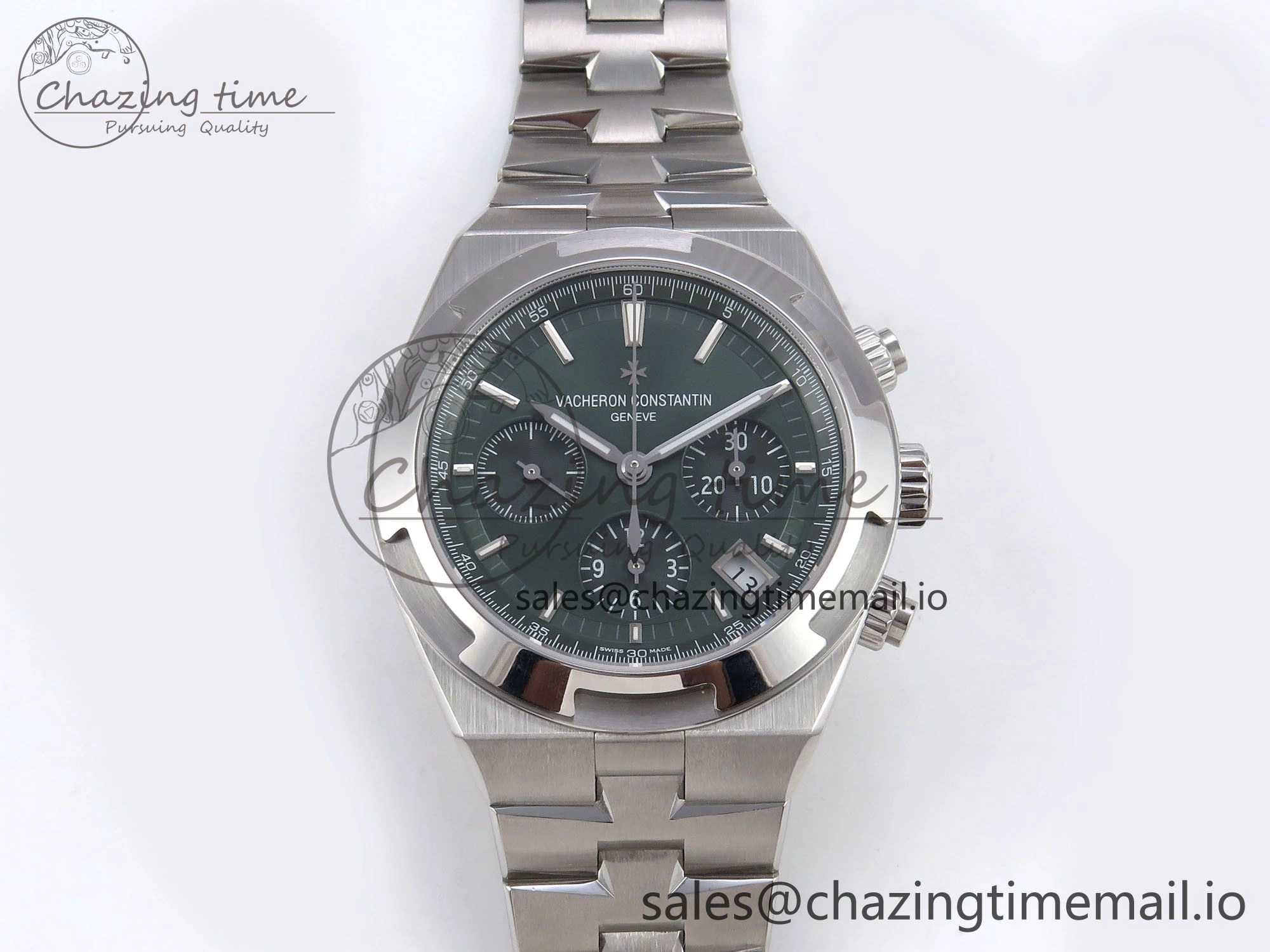 Overseas 4520V SS 8F Best Edition Green Dial On SS Bracelet A7750 Modified to A5200
