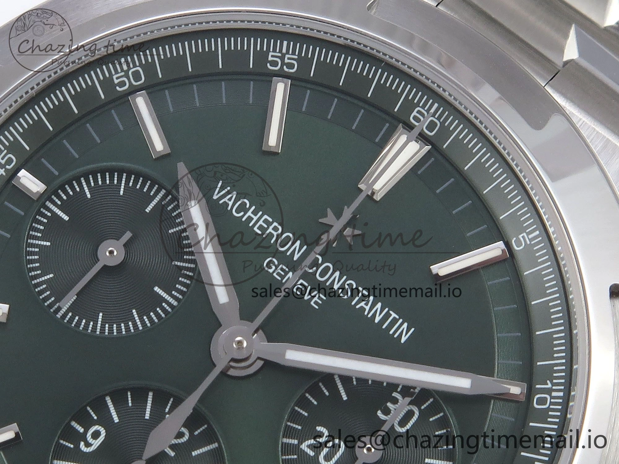 Overseas 4520V SS 8F Best Edition Green Dial On SS Bracelet A7750 Modified to A5200