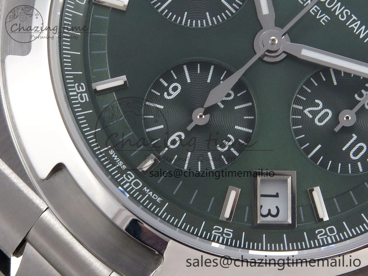 Overseas 4520V SS 8F Best Edition Green Dial On SS Bracelet A7750 Modified to A5200