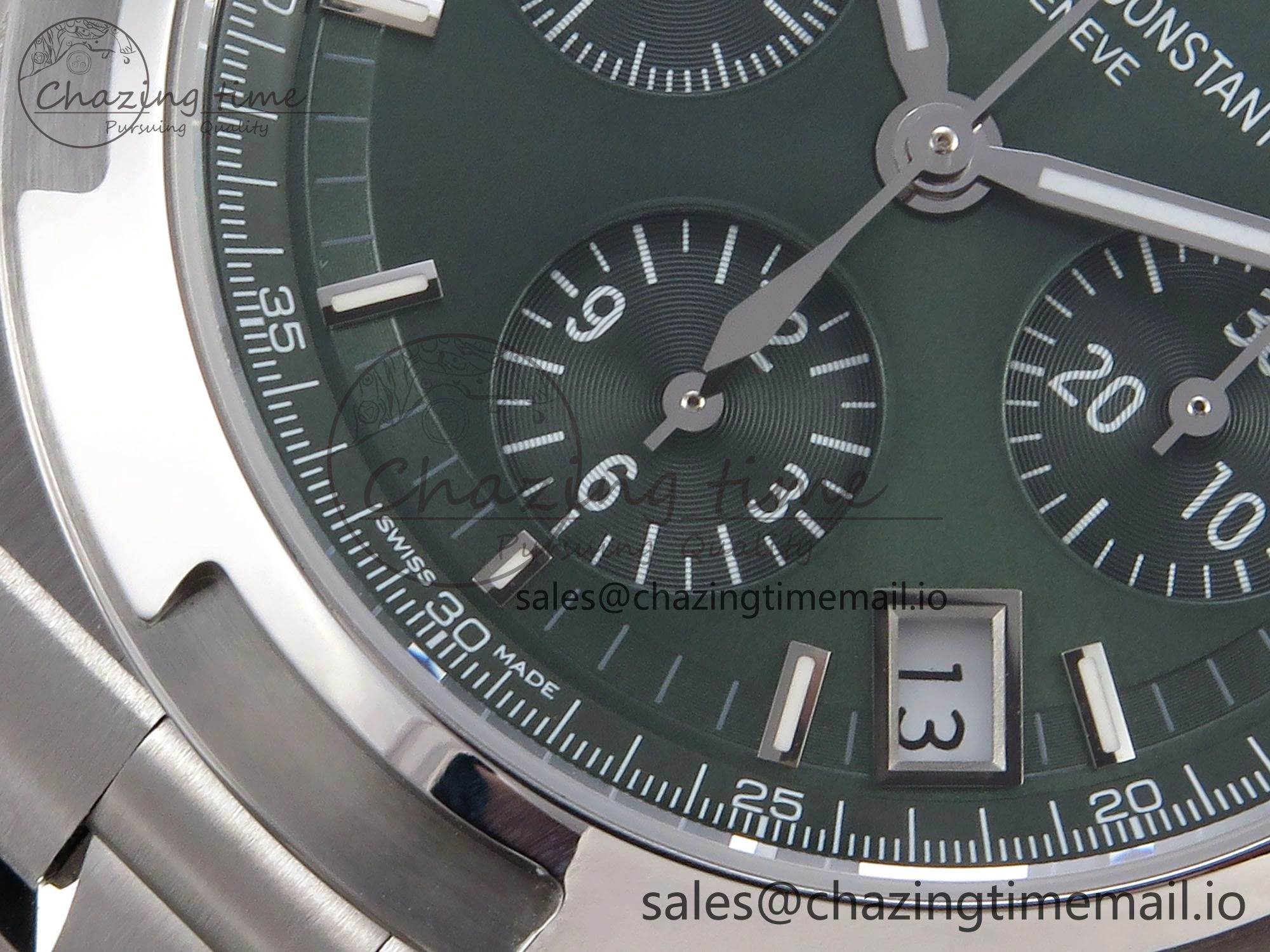 Overseas 4520V SS 8F Best Edition Green Dial On SS Bracelet A7750 Modified to A5200