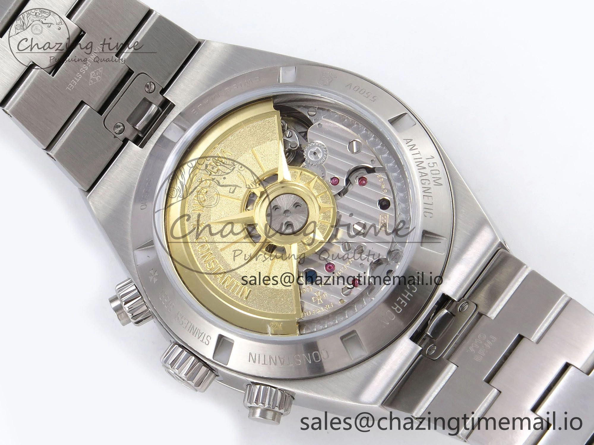 Overseas 4520V SS 8F Best Edition Green Dial On SS Bracelet A7750 Modified to A5200