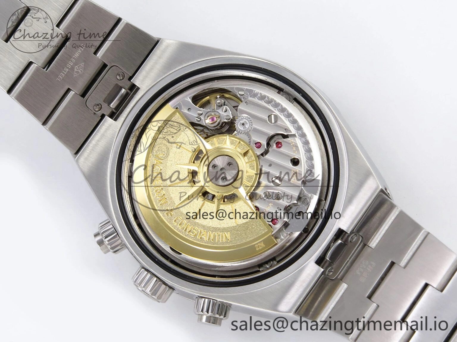 Overseas 4520V SS 8F Best Edition Green Dial On SS Bracelet A7750 Modified to A5200