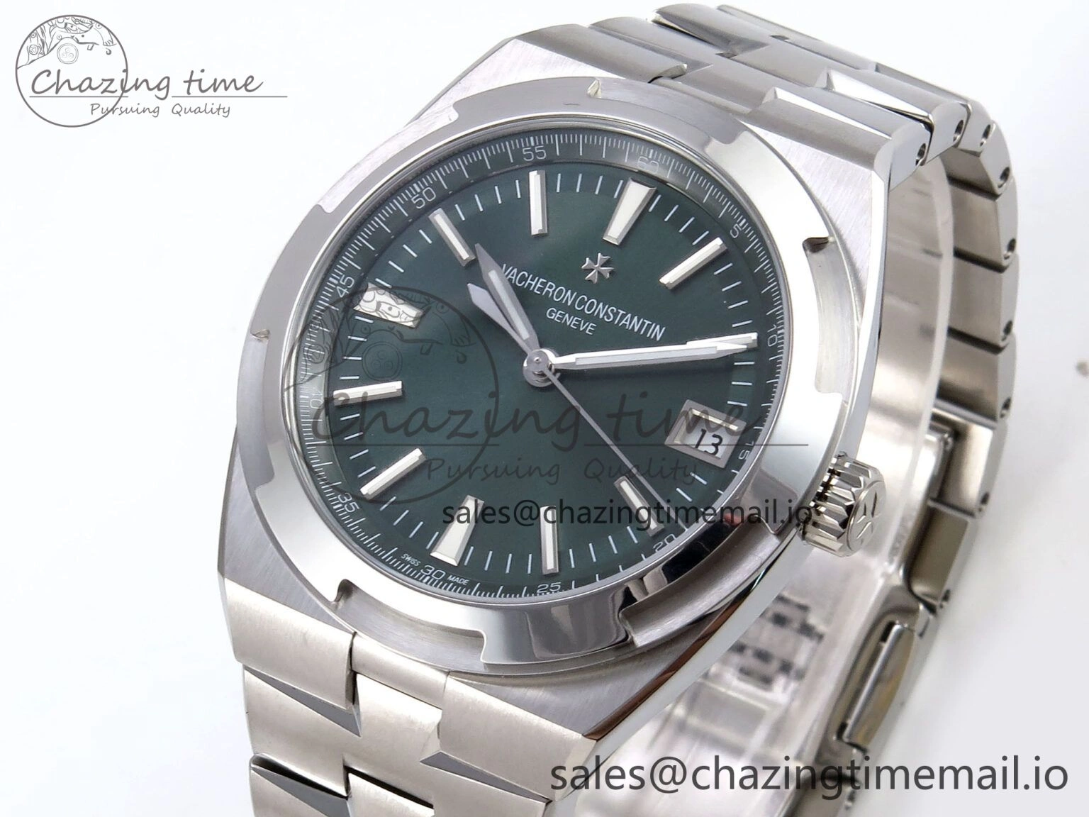 Overseas 4520V SS 8F Best Edition Green Dial on SS Bracelet A5100