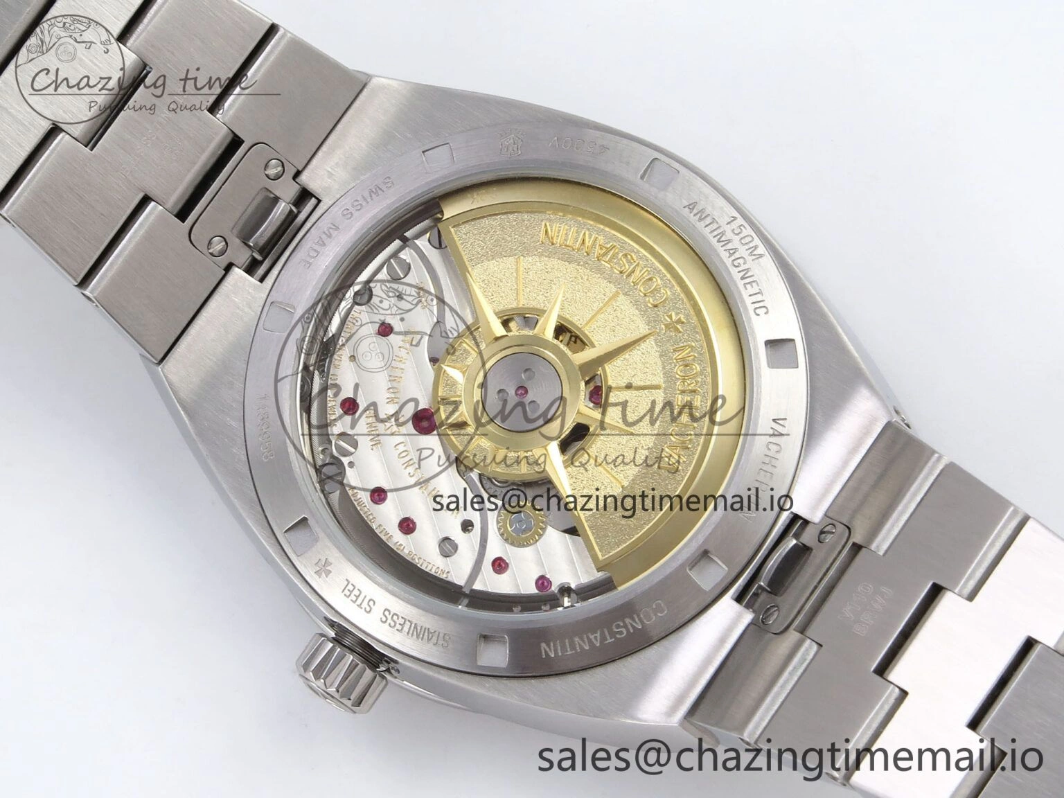 Overseas 4520V SS 8F Best Edition Green Dial on SS Bracelet A5100